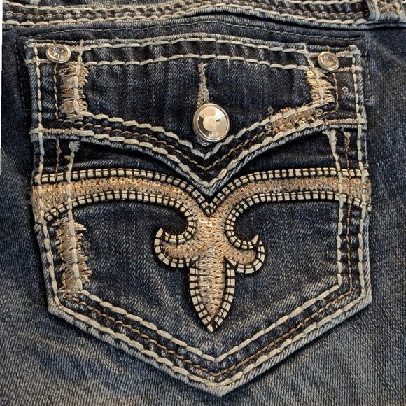 ROCK REVIVAL Jeans Mid Rise Skinny Shauna 5 Pockets Flap Pockets Women's 29 - Picture 8 of 8